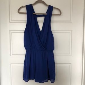 Royal Blue V-Neck Romper